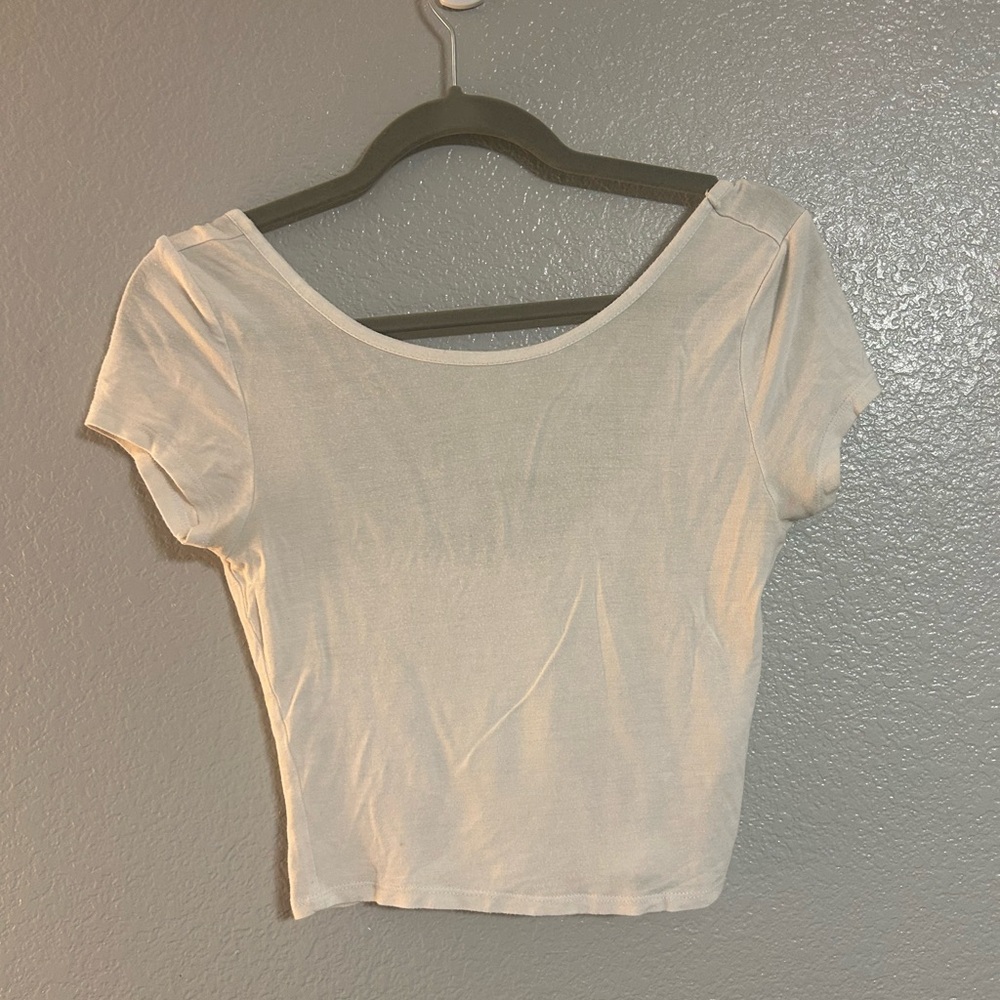 Women’s guess white short sleeve stretch crop top size XS